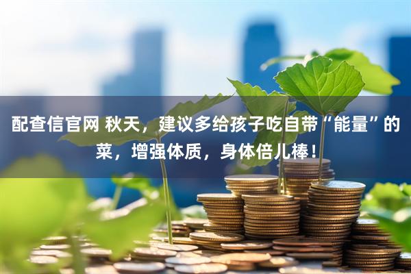 配查信官网 秋天，建议多给孩子吃自带“能量”的菜，增强体质，身体倍儿棒！
